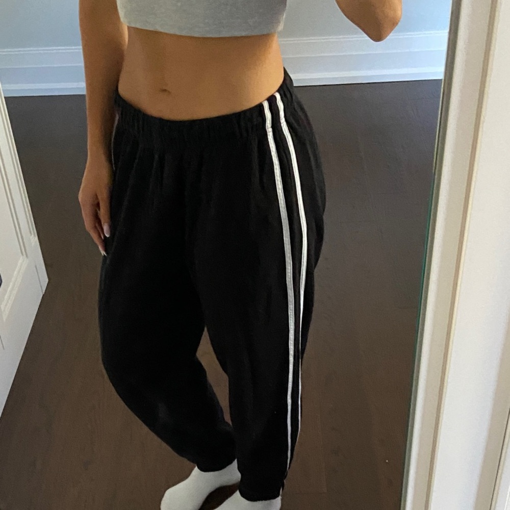 Garage Black Joggers with White Accents